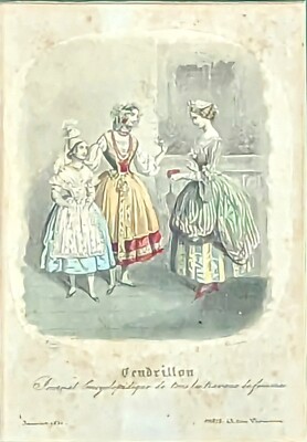 Antike gerahmte Seite aus Enzyklopädischem Journal aller Frauenberufe, Paris 1851.