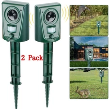1/2 Animal Repeller Ultrasonic Battery Powered Outdoor Pest Cat Mice Deer Sensor
