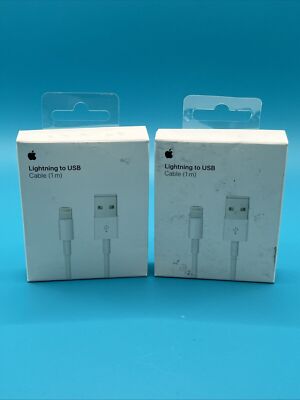 Lot of 2 Apple Lightning to USB Cable (1 m) MXLY2AM/A A1480 - Open Box