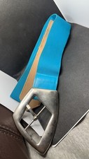 Vintage Blue Elasticated Waist Cincher Belt Retro Buckle Original 1970s