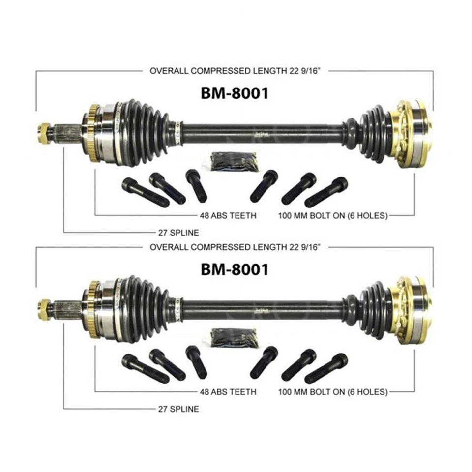 Juego SurTrack par de ejes de eje trasero CV para BMW 318i 318is 325e 325i tracción trasera 84-93 Foto 2 de 3