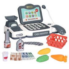 Cash Register Pretend Play Scanner/Credit Card/Play Money/Food Toys for Boys