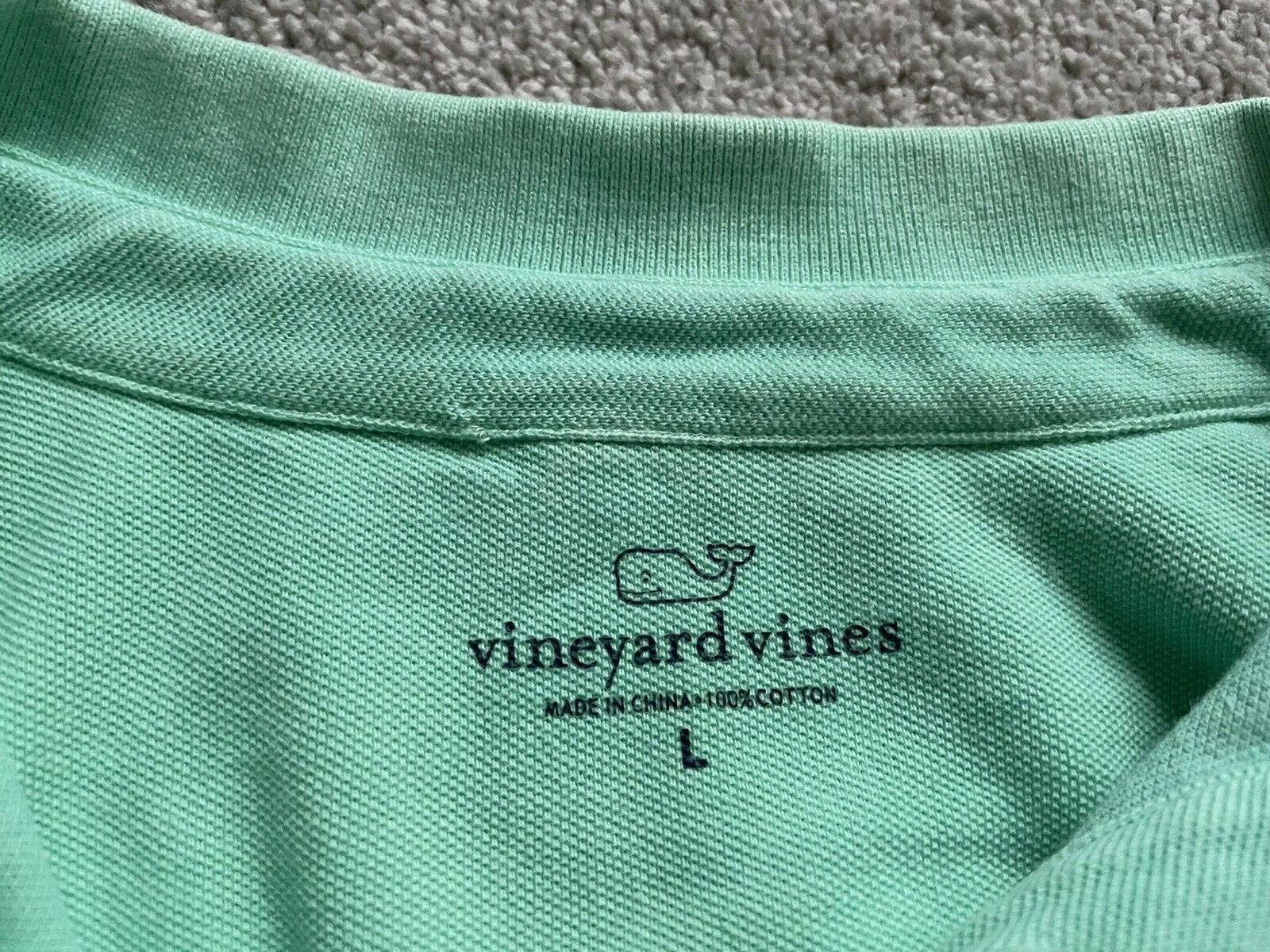 Vineyard Vines Mens Large Polo Shirt Green Mint P… - image 2