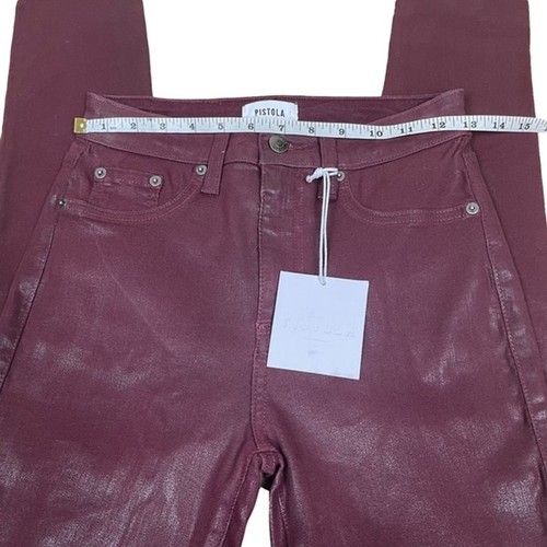 PISTOLA NWT Aline High Rise Skinny in Coated Sangria Size 26 - Picture 11 of 12
