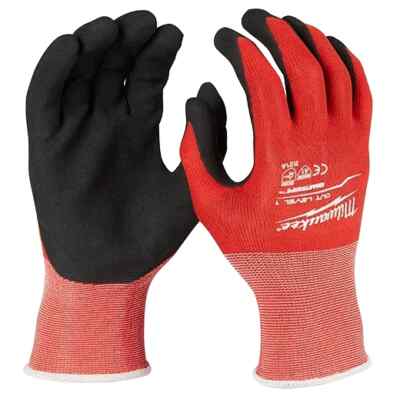 Milwaukee 48-22-8903B Cut Level A1 Nitrile Dipped Gloves, SMARTSWIPE, S-2XL, Dz