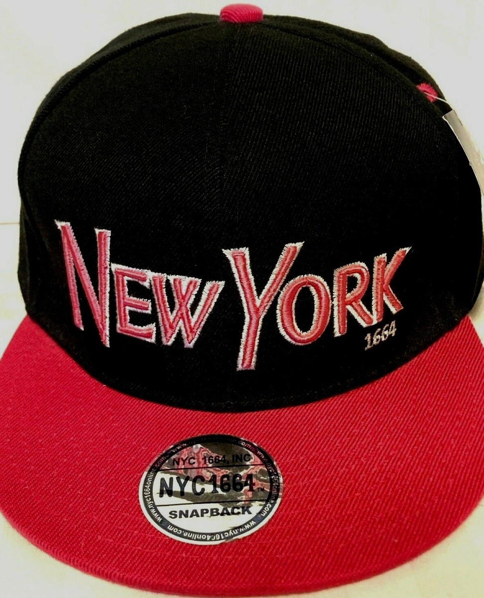 NYC pink hats New York princess hat Vintage NYC 1664 NYC 1664 New York Cap Snap Back Embroidered Pink and Black  main image 4