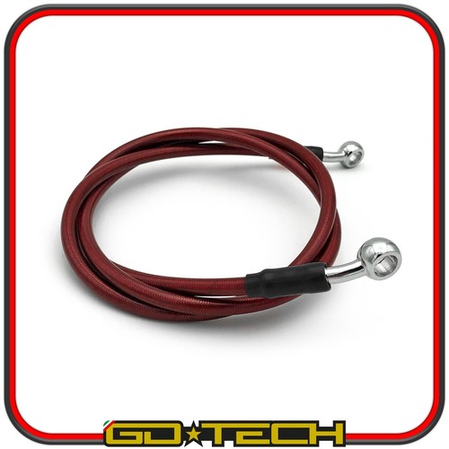 TUBO FRENO IN TRECCIA AERONAUTICO MOTO SCOOTER RACING UNIVERSALE 120 cm ROSSO - Imagen 2 de 6