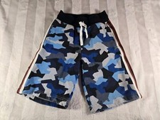 Hanna Andersson Boys Blue Camo French Terry Sweat Shorts Pockets 120 CM S 6 7