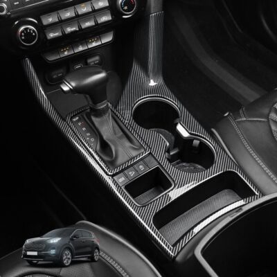 For Kia Sportage 2017-2022 Carbon Fiber Console Gear Shift Panel Cover Trim