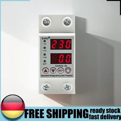 40A 63A 230V RGB Over/Under Voltage Current Protective Device Adjustable Durable