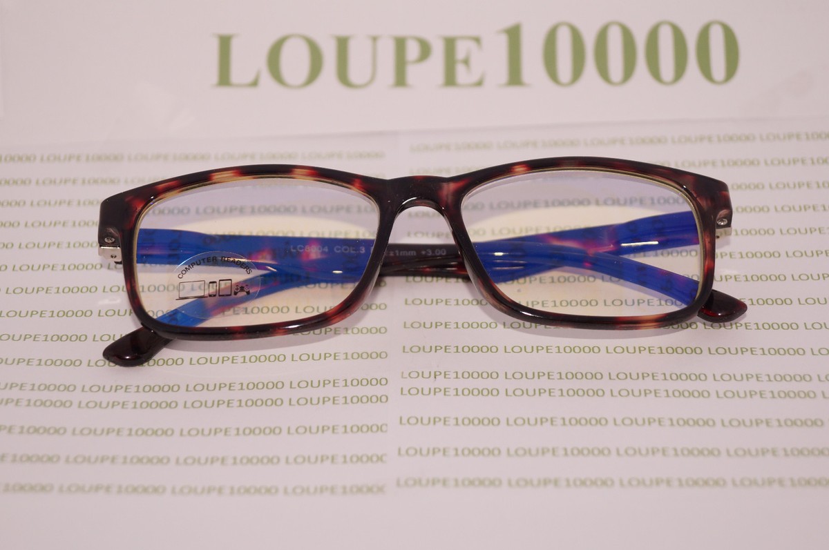 Lunettes Loupes Anti-lumière Bleue Euro Furlux - Modèle Rectangle Marron, Destockage