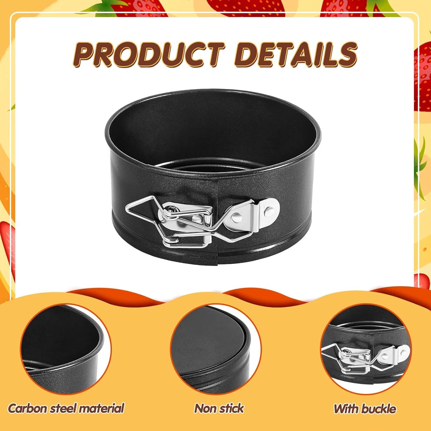 8 Pcs 4 Inch Springform Pan Mini Springform Pan Small Leakproof Round Cake Pa...