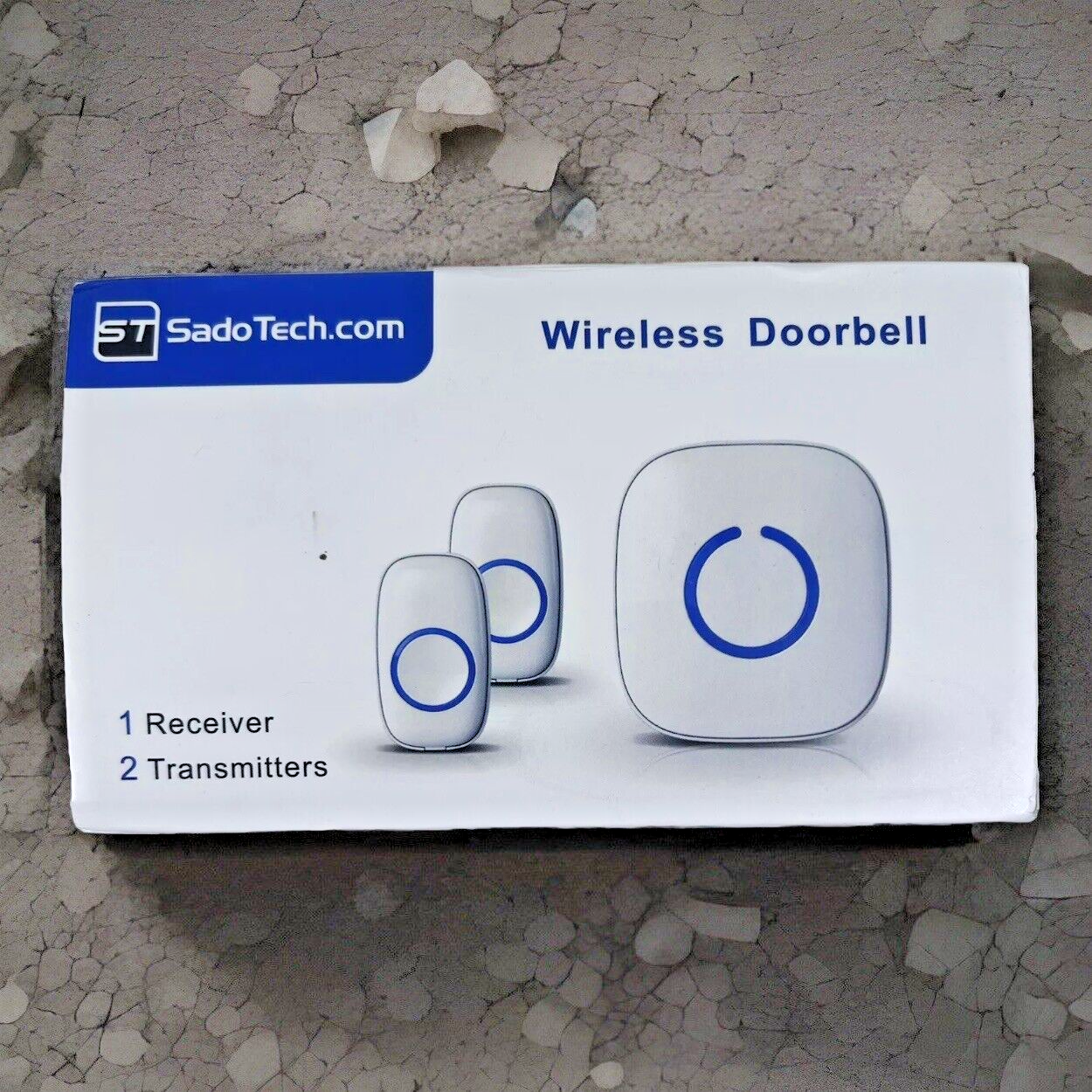 SadoTech Wireless Doorbell with 2 Buttons 1 Receiver Easy Install White-image
