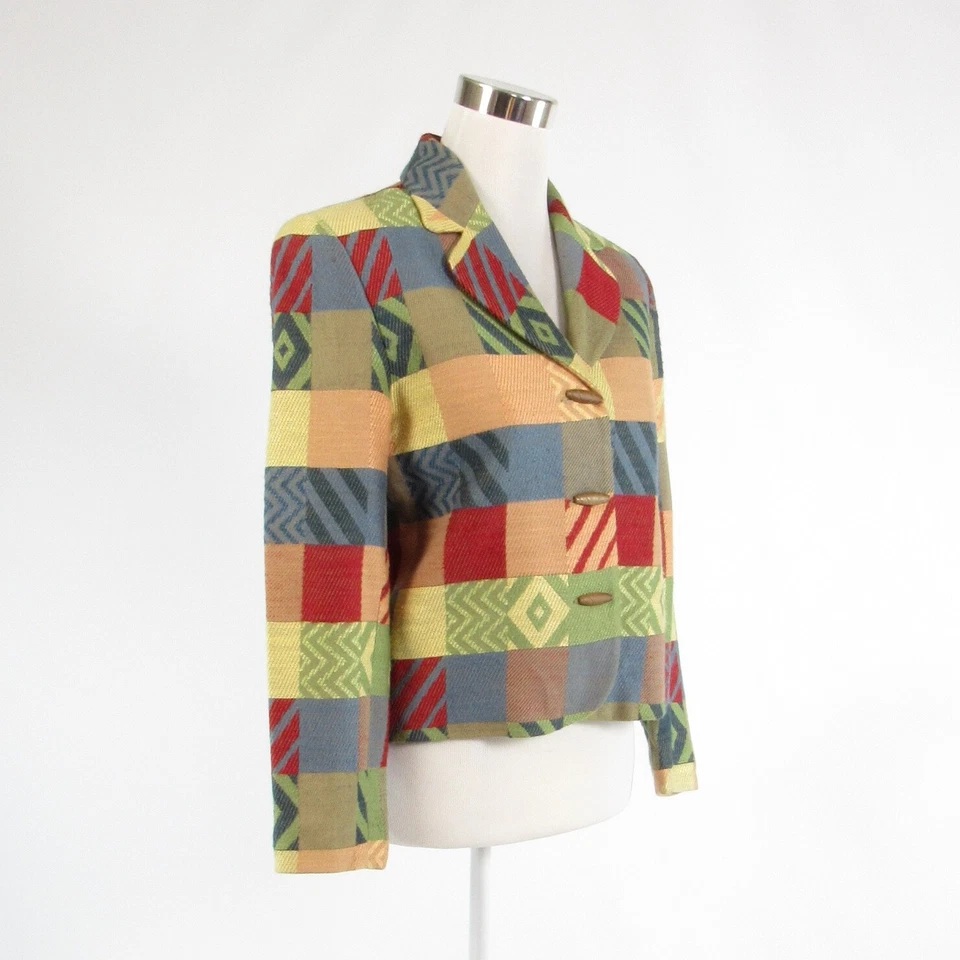 Chaqueta Blazer DONCASTER Manga Larga Azul Melocotón Rojo Geométrico 2 Foto 3 de 4