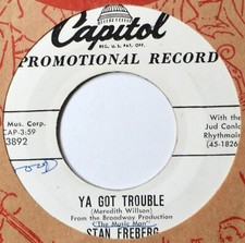 Stan Freberg Ya Got Trouble / Gary Indiana Novelty Songs DJ Promo 45 7" Vinyl