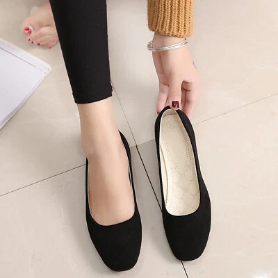 Womens Ballet Dolly Pumps Light Ballerina Flat Casual Slip On Ladies Shoes Size