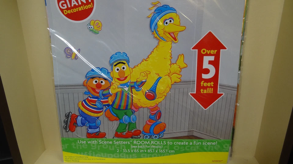 SESAME STREET Big Bird, Bert & Ernie with add-on's Wall SCENE SETTERS 5' New - Image 3 of 4