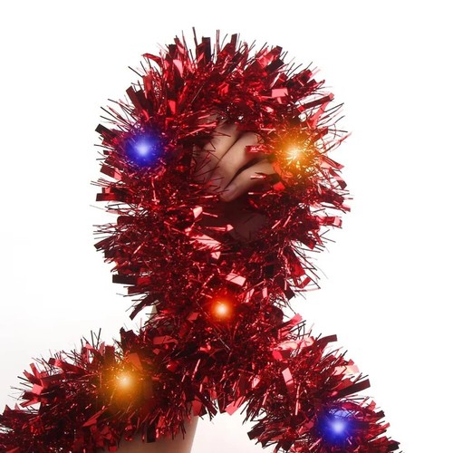 5M/16FT Christmas Garland with LED Lights Hanging Tinsel Garlands DIY Xmas Decor - Picture 6 of 18