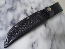 Black Leather Fixed Blade Knife Sheath Fits Up To 5" X 1 1/2" Inch Blades New