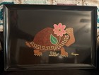 Monterey Couroc Satin Black Hand Inlaid Serving Tray Turtle Inlay Vintage 1960s — photo 1