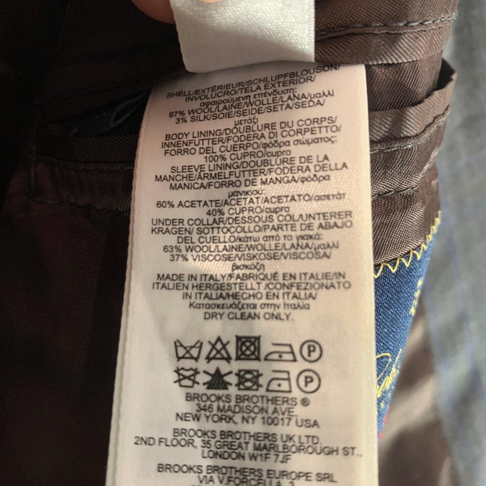 Brooks Brothers 1818 Regent Reda Blazer Mens 40R Blue Plaid Wool Silk 2 Button thumbnail 10