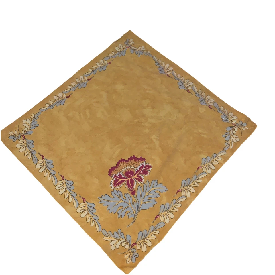 Conjunto de 5 Panos de Algodão Country Francês, Guardanapos, Borda Floral Amarela Provincial - Imagem 4 de 4