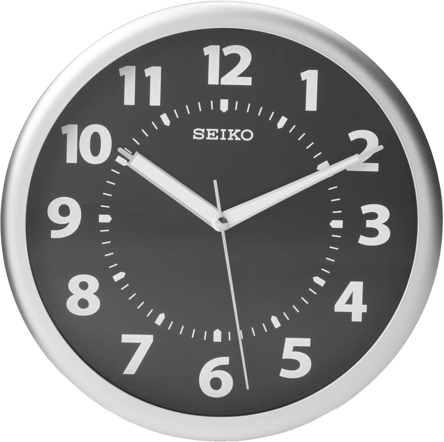 Seiko Wall Clo Sier-Tone Metallic Case Luminous Numerals