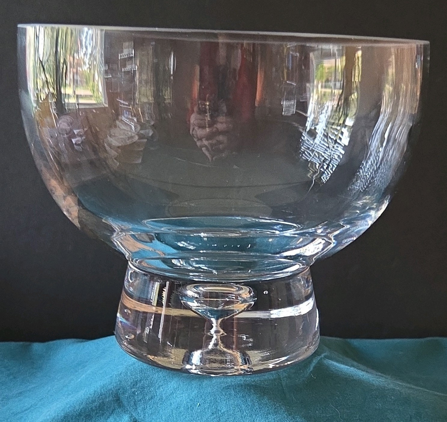 Badash Crystal Galaxy Pedestal Bowl Controlled Bubble Thick Base Centerpiece