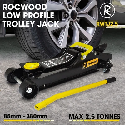 ROCWOOD Trolley Jack 2.5 Ton Tonne Low Profile Hydraulic Floor Lifting Car Van Garage