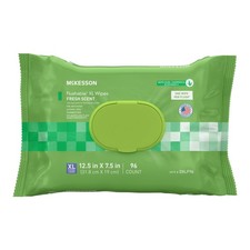 McKesson Flushable Personal Wipe 7.5 x 12.5" DXLF96 1 Pack 96 Wipes