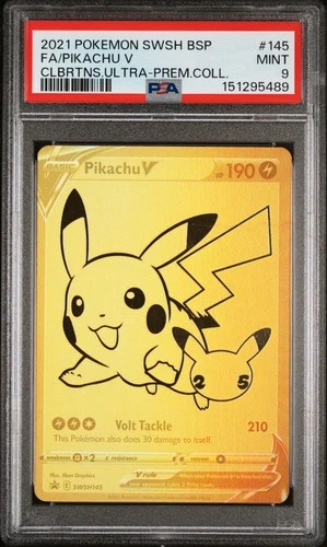2021 POKEMON SWSH BLACK STAR PROMO #145 FULL ART/PIKACHU V PSA 9