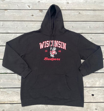 Wisconsin Badgers Mens Hoodie size 2XL Black GUC