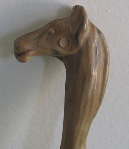 Reitsport Pferdekopf Schuhlöffel groß hart braun Kunststoff 20 3/4" lang Vintage - Bild 6 von 8