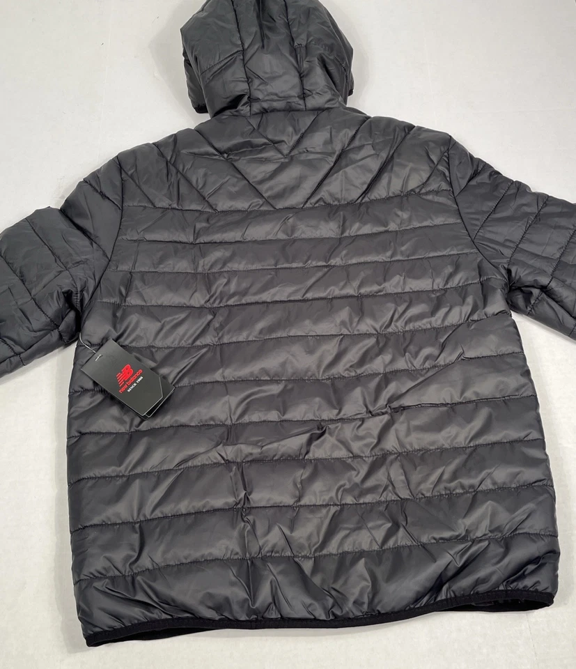 New Balance Puffer TECH JACKET Men Small Black Water Resistant with Hood NEW - Image 4 of 4