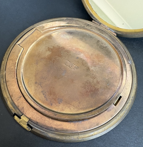 Vintage CLEFF Powder Compact Mirror Gold Tone Floral Leaf Berry Design 1940s - Foto 9 di 11
