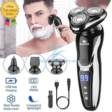 Men Wet/Dry Electric Shaver Trimmer Rotary Razor Beard Shaving USB Rechargeable