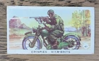 1944 Crispies Vita Brits Card WW2 Modern War Weapons #41 Motorcyclist Gunner