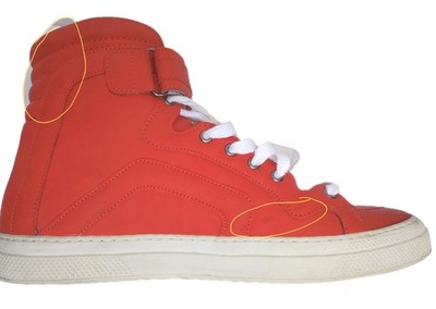Pierre Hardy 112 Red Leather Hi-top Men's Sneakers EU Size 43/US