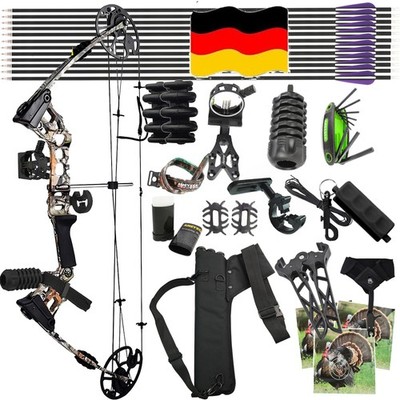 Compoundbogen Set Jagdbogen 20-70lbs Einstellbar Erwachsene Bogenschießen Jagd