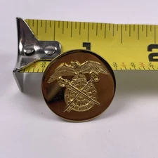 U.S. Military Army Quartermaster Officer Collar Disc Insignia Type 3 Pin Clutch