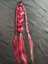 Colorful Reusable Braided Ponytail Extension Softball Braids Festival Rave Braid