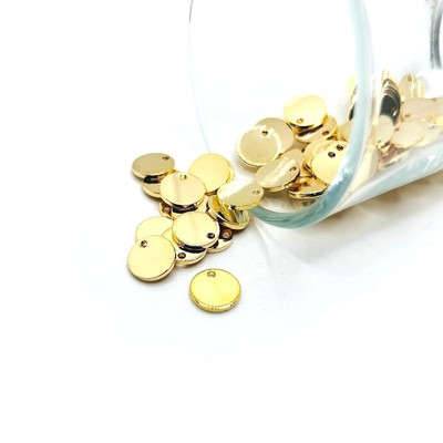 20, 50 or 100 Pieces: 8 mm, 18k Gold Plated Stamping Tag Blanks - US Seller