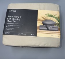 Miracle Made Sheet Set KING Luxe Self-Cooling Self-Cleaning Sateen SAND Tan NWT