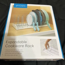 YouCopia StoreMore Expandable Cookware Rack Adjustable Pan Organizer