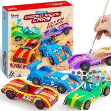 Klever Kits Wooden Race Car Craft Build Paint...