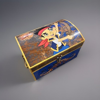 Disney Jake And The Neverland Pirates Treasure Hunt Toy Box Storage With Latch