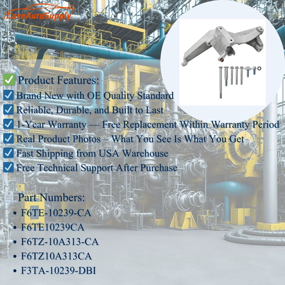 For 1993-1997 Ford 5.0 5.8 Alternator Smog Pump Bracket Kit F6TE-10239-CA NEW - Image 2 of 4