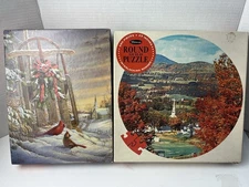 🧩VTG Puzzle Lot 500 & 650 Springbok Round Jigsaw Puzzle Complete! 1 Day Ship!👍