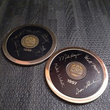 Set Of 2 Vintage Pro Football Hall Of Fame Medallion Don Shula Joe Gibbs