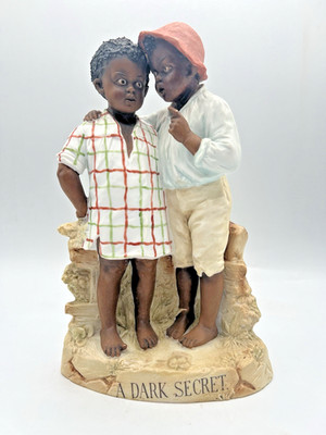 Gebruder Heubach-German Porcelain Bisque ''A Dark Secret'' Two Boys   10''